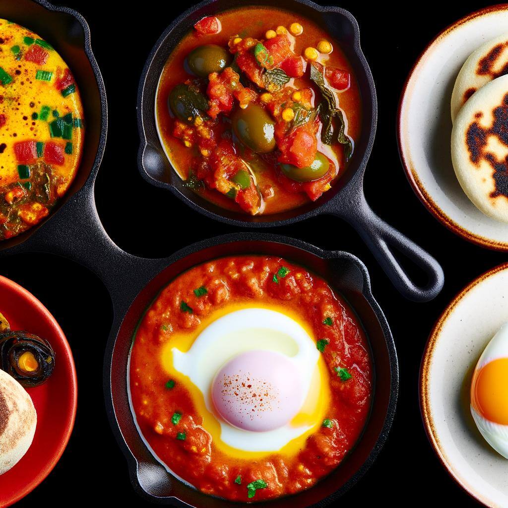 A variety of egg dishes